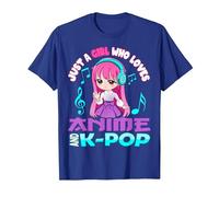 Anime y K-Pop Solo una Chica Que ama el Anime y el K-Pop Camiseta, Hombre, Azul Real, 3XL