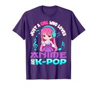 Anime y K-Pop Solo una Chica Que ama el Anime y el K-Pop Camiseta, Hombre, Morado, M