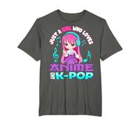 Anime y K-Pop Solo una Chica Que ama el Anime y el K-Pop Camiseta, Hombre Tallas Grandes, Asfalto, 5X Alto
