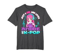 Anime y K-Pop Solo una Chica Que ama el Anime y el K-Pop Camiseta, Hombre Tallas Grandes, Jaspeado Oscuro, 3X Alto