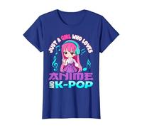 Anime y K-Pop Solo una Chica Que ama el Anime y el K-Pop Camiseta, Mujer, Azul Real, M