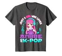 Anime y K-Pop Solo una Chica Que ama el Anime y el K-Pop Camiseta, Niños, Asfalto, 8 años