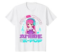 Anime y K-Pop Solo una Chica Que ama el Anime y el K-Pop Camiseta, Niños, Blanco, 8 años