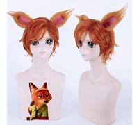Anime Zootopia Nick Wild Cosplay Wig Short Orange Short Hair Costume Sintético Hair Wigs for Halloween Party Carnival With Ear Wig And Ear