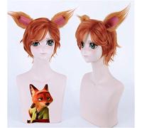 Anime Zootopia Nick Wilde Fox Short Wig with Ears Wig Cosplay Costume Heat Resistant Synthetic Hair Adult Costume Play Wigs