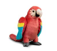 Animigos - Peluche de guacamayo rojo, diseño realista, suave, aprox. 24 cm