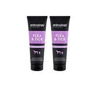 Animology Champú antipulgas y garrapatas para cachorros y perros | Aroma de árbol de té | Acondicionador incorporado | provitamina B5 | PH equilibrado | Calma la piel mordida irritada | paquete de 2