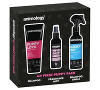 Animology My First Puppy Pack - Set de regalo para cachorros con champú y spray sin aclarado y niebla perfumada
