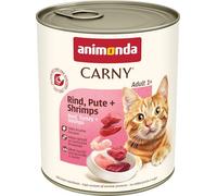 animonda Carny Comida húmeda para Gatos Adultos, Carne de Vaca, Pavo + camarones, 6 x 800 g