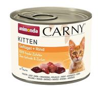 animonda Carny Kitten - Comida húmeda para gatos jóvenes, latas de comida para gatos jóvenes, aves de corral y vacuno, 12 x 200 g