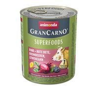 Animonda GranCarno Adult Superfoods Carne de Res y Betabel, Moras, Diente de León 800gx6