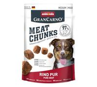 animonda Grancarno Meat Chunks - Bocadillo para Perros de Carne Pura (80 g), para Perros Adultos medianos y Grandes, sin Cereales, golosinas para Perros Adultos