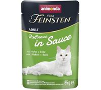 animonda Vom Feinsten Alimento para Gatos en Salsa con Pollo y Pato (24 x 85 g), Comida húmeda con taurina y Vitamina D3, sin azúcar ni conservantes añadidos