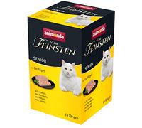 animonda Vom Feinsten Comida húmeda para Gatos Senior con Aves de Corral (6 x 100 g), Comida para Gatos a Partir de 7 años, sin Cereales sin azúcar, con Ingredientes Frescos y carnosos