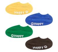 ANIMQUE 4 Pares Bebé Niños Pequeños Calcetines Invisibles 1-3 Años Niños Color Sólido Antideslizante Calcetines de Tobillo Niños Niñas Delgado Malla Respirable, Café Azul Amarillo Verde S
