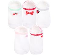 ANIMQUE 5 Pares Niños Bebé Calcetines de Tobillo Algodón Niñita Niñito 2-4 Años Invisible Calcetines Cortos Antideslizante, Lazo M