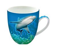 Animug - Tiburón de Deluxebase. Taza grande de cerámica 450ml. Una taza animal de tiburón que es una adición genial a tu colección de tazas o como un bonito, divertido y original regalo