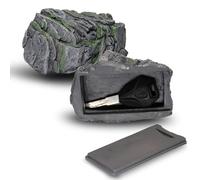 ANINIUCN Caja de llaves oculta de roca falsa para exteriores, parece piedra real, escondite de llave de repuesto de resina segura para jardín o patio al aire libre (estilo piedra B)