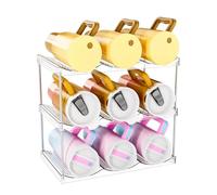 ANIS·KEAAR Organizador apilable de botellas de agua de 3 niveles, compartimentos más grandes para vasos Stanley/Yeti de 40 onzas, soporte de almacenamiento transparente y estante de vino, organizador