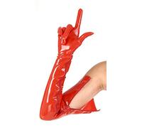 Anita Berg - Los Estrechos larga látex Zip Guantes de color rojo - Talla S