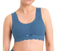 Anita - Essential Lace Bralette Mujer con cierre de clip y copas extraíbles - Elegante sujetador sin aros cómodo - Sujetador suave aterciopelado con encaje y cinta de seda en diferentes tamaños, Blue