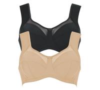Anita Lote de 2 Sujetador de Alivio sin Aros Piel/Negro 90h