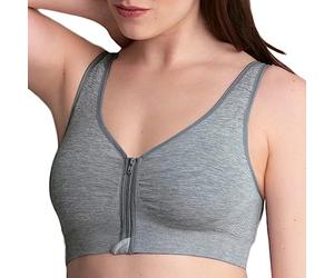 Anita Lynn Mastectomy - Sujetador sin aros con cierre frontal, Gris Melange, Medium