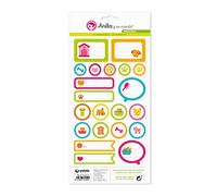 Anita y Su Mundo 37010522 Colección Mascotas Láminas de Pegatinas, 21 Diseños Por Hoja, Multicolor, 15 x 32 cm, Paquete de 5