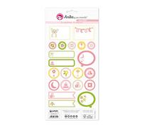 Anita y Su Mundo 37010532 Colección Rosa Bebé Láminas de Pegatinas, 21 Diseños Por Hoja, Multicolor, 15 x 32 cm, Paquete de 5