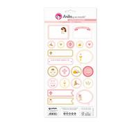 Anita y su mundo 37010541. Pack de 5 Láminas de Pegatinas de Comunión para Scrapbooking. 21 Diseños Diferentes. Colección Primera Comunión Niña.