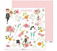 Anita y Su Mundo 37010943 Colección Nos Casamos Papeles de Scrapbooking, Recortables, 30.5 x 30.5 cm, Paquete de 5