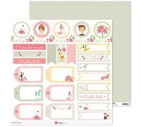 Anita y Su Mundo 37011343 Colección Nos Casamos Papeles de Scrapbooking, Etiquetas, 30.5 x 30.5 cm, Paquete de 5