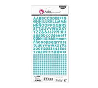 Anita y Su Mundo 37017130 Hojas de Abecedarios Pegatinas, 320 Pegatinas Por Lámina, 225 g, Azul, 15 x 32 cm, Paquete de 5