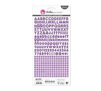 Anita y Su Mundo 37017135 Hojas de Abecedarios Pegatinas, 320 Pegatinas Por Lámina, 225 g, Violeta, 15 x 32 cm, Paquete de 5