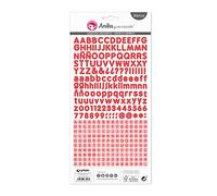 Anita y Su Mundo 37017151 Hojas de Abecedarios Pegatinas, 320 Pegatinas Por Lámina, 225 g, Rojo, 15 x 32 cm, Paquete de 5