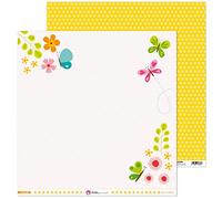Anita y Su Mundo 37019199 Colección Mi Jardín Papeles de Scrapbooking, Layout Mariposas, 30.5 x 30.5 cm, Paquete de 5