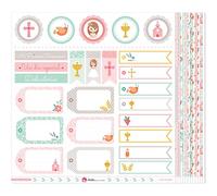 Anita y su mundo 37019847. Pack de 13 Papeles Estampados Scrapbooking, 30,5x30,5 cm, Colección Primera Comunión Niña