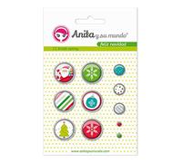 Anita y Su Mundo 37050126 - Pack 11 brads, diseño Epoxy Feliz Navidad