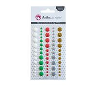 Anita y Su Mundo 37057299 Enamel Dots de Colores, Colores Navideños, 4.8 y 10 mm, Paquete de 60