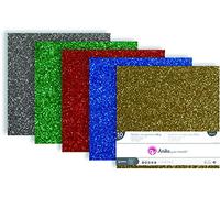 Anita y su Mundo 70811499. Pack de 10 Cartulinas Purpurina, Colores Surtidos, 280 Gramos, 12x12 Pulgadas, 30,5x30,5cm