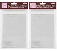 Anita's - Bolsas de plástico para tarjetas (50 unidades, A6, 120 x 167 mm con lengüeta de 25 mm) (Paquete de 2)