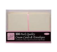 Anita's Docrafts - Paquete de 100 tarjetas y sobres A6, crema