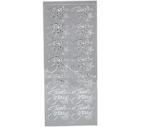 anitas Elegant Thank You - Pegatinas con diseño de Texto Thank You, Color Plateado