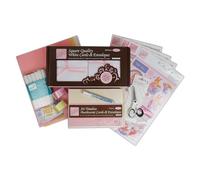 Anita's Juego de tarjetas temáticas de Pascua y primavera, kit de 150 tarjetas y sobres. Cinta de 6 m, 3 hojas de fieltro acrílico, 4 rotuladores de doble punta para decoupage (cincel y cepillo),