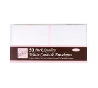 Anita's Juego de Tarjetas y Sobres Cuadrados (50 Unidades), Color Blanco