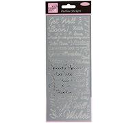 Anita's - Pegatinas de contorno con texto "Get Well Soon", color plateado