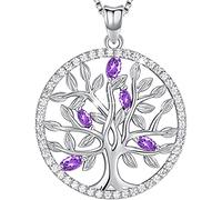 Aniu Collar Arbol de la Vida Colgante para Mujer, Joyería Colgante Plata de Ley 925 con Cristal Austriaco, Regalos Originales para Mujer Mamá Abuela Dia de la Madre