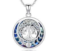 Aniu Collar Árbol de la Vida Plata de Ley 925 para Mujer, Colgante Árbol de la Vida con Cristal, Collar Plata Árbol de la Vida Joyería Árbol de la Vida para Mujer
