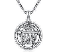 Aniu Collar de Pentagrama Plata de ley 925 Colgante Pentagrama para Hombre Mujer Collar de Pentáculos con Celta Nudo Amuleto Wiccano Regalos de Joyería de Pentagramas para Hombres Mujeres