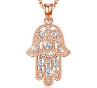 Aniu Collar Mano de Fatima para Mujer Colgante Mano de Fátima Plata de Ley 925 Mal de Ojo Amuleto, Mano de Fatima Joyería Regalos para para Mujeres Niñas Mamá